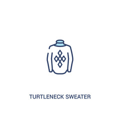 turtleneck sweater concept 2 colored icon. simple line element illustration. outline blue turtleneck sweater symbol. can be used for web and mobile ui/ux.