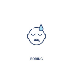 boring concept 2 colored icon. simple line element illustration. outline blue boring symbol. can be used for web and mobile ui/ux.