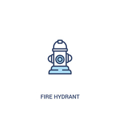 Fototapeta premium fire hydrant concept 2 colored icon. simple line element illustration. outline blue fire hydrant symbol. can be used for web and mobile ui/ux.