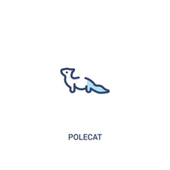 polecat concept 2 colored icon. simple line element illustration. outline blue polecat symbol. can be used for web and mobile ui/ux.