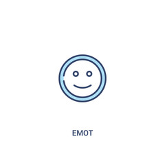 emot concept 2 colored icon. simple line element illustration. outline blue emot symbol. can be used for web and mobile ui/ux.
