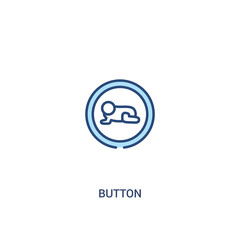 button concept 2 colored icon. simple line element illustration. outline blue button symbol. can be used for web and mobile ui/ux.