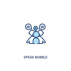speak bubble concept 2 colored icon. simple line element illustration. outline blue speak bubble symbol. can be used for web and mobile ui/ux.