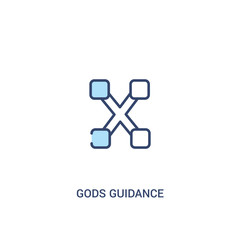 gods guidance concept 2 colored icon. simple line element illustration. outline blue gods guidance symbol. can be used for web and mobile ui/ux.