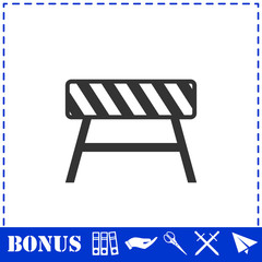 Road barrier icon flat