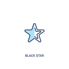 black star concept 2 colored icon. simple line element illustration. outline blue black star symbol. can be used for web and mobile ui/ux.