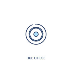 hue circle concept 2 colored icon. simple line element illustration. outline blue hue circle symbol. can be used for web and mobile ui/ux.