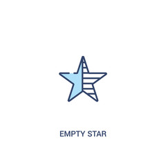 empty star concept 2 colored icon. simple line element illustration. outline blue empty star symbol. can be used for web and mobile ui/ux.