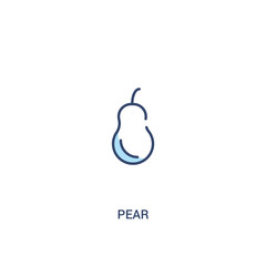 pear concept 2 colored icon. simple line element illustration. outline blue pear symbol. can be used for web and mobile ui/ux.