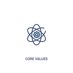 core values concept 2 colored icon. simple line element illustration. outline blue core values symbol. can be used for web and mobile ui/ux.
