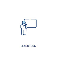 classroom concept 2 colored icon. simple line element illustration. outline blue classroom symbol. can be used for web and mobile ui/ux.