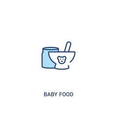 baby food concept 2 colored icon. simple line element illustration. outline blue baby food symbol. can be used for web and mobile ui/ux.