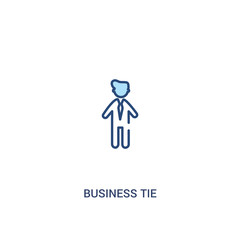 business tie concept 2 colored icon. simple line element illustration. outline blue business tie symbol. can be used for web and mobile ui/ux.