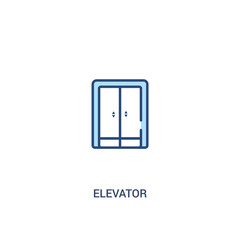 elevator concept 2 colored icon. simple line element illustration. outline blue elevator symbol. can be used for web and mobile ui/ux.