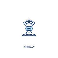 varaja concept 2 colored icon. simple line element illustration. outline blue varaja symbol. can be used for web and mobile ui/ux.