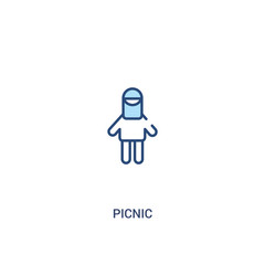 picnic concept 2 colored icon. simple line element illustration. outline blue picnic symbol. can be used for web and mobile ui/ux.