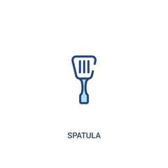 spatula concept 2 colored icon. simple line element illustration. outline blue spatula symbol. can be used for web and mobile ui/ux.