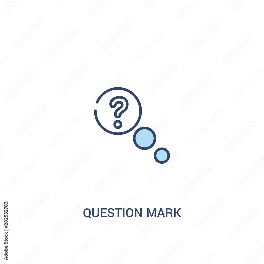 Poster question mark concept 2 colored icon. simple line element illustration. outline blue question mark s