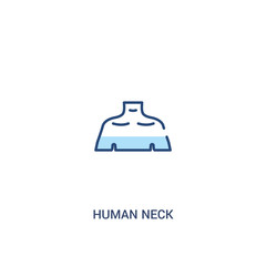 human neck concept 2 colored icon. simple line element illustration. outline blue human neck symbol. can be used for web and mobile ui/ux.