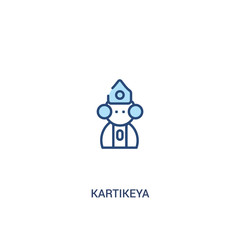 kartikeya concept 2 colored icon. simple line element illustration. outline blue kartikeya symbol. can be used for web and mobile ui/ux.