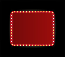 Theater marquee isolated on black background.