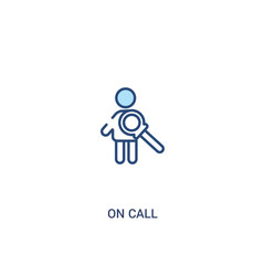 on call concept 2 colored icon. simple line element illustration. outline blue on call symbol. can be used for web and mobile ui/ux.