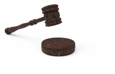 Judge's Gavel 3D Isolated on White Background 3D Illustration