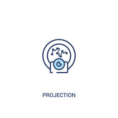 projection concept 2 colored icon. simple line element illustration. outline blue projection symbol. can be used for web and mobile ui/ux.