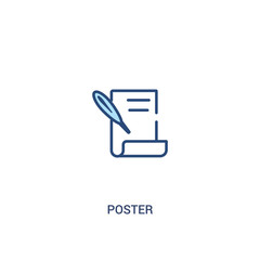 poster concept 2 colored icon. simple line element illustration. outline blue poster symbol. can be used for web and mobile ui/ux.