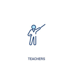 Obraz premium teachers concept 2 colored icon. simple line element illustration. outline blue teachers symbol. can be used for web and mobile ui/ux.