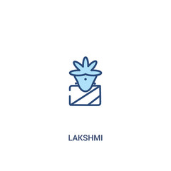 lakshmi concept 2 colored icon. simple line element illustration. outline blue lakshmi symbol. can be used for web and mobile ui/ux.