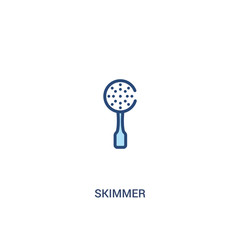 skimmer concept 2 colored icon. simple line element illustration. outline blue skimmer symbol. can be used for web and mobile ui/ux.
