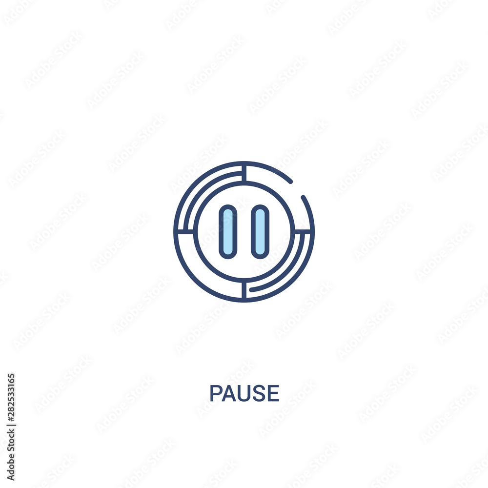 Fototapete pause concept 2 colored icon. simple line element illustration. outline blue pause symbol. can be us