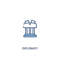Fototapeten diplomacy concept 2 colored icon. simple line element illustration. outline blue diplomacy symbol. can be used for web and mobile ui/ux. © zaurrahimov