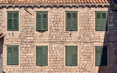 Panorama Dubrovnik Old Town roofs . Europe, Croatia