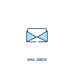 mail inbox concept 2 colored icon. simple line element illustration. outline blue mail inbox symbol. can be used for web and mobile ui/ux.