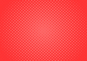 Retro comic red pop art background with gradient halftone dots design, vector illustration eps10