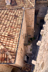 Panorama Dubrovnik Old Town roofs . Europe, Croatia