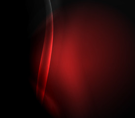 Dark space with shiny neon light motion waves. Abstract concept graphic element. Vector neon background. Technology background