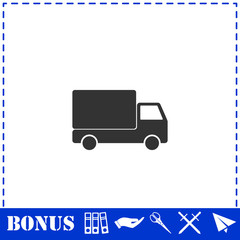 Truck icon flat