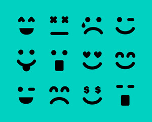 Cartoon faces with emotions