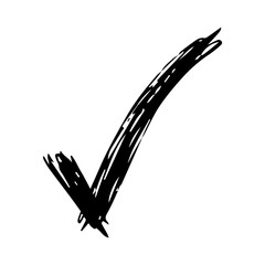 Black Hand drawn check symbol