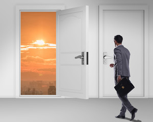 Fototapeta premium Businessman facing many business opportunities