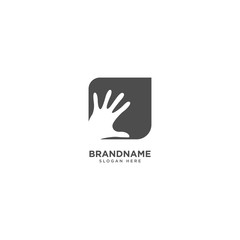 Hand logo design vector abstract sign
