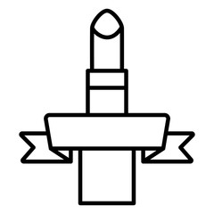 lipstick make up with ribbon pop art style