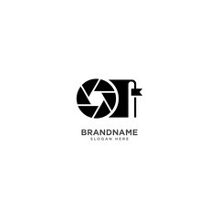 Fototapeta premium Camera Book Logo Design Vector, Photography and Book symbol Icon