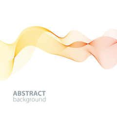 Abstract waves on the  white background. Transparent lines