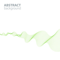 Abstract waves on the  white background. Transparent lines