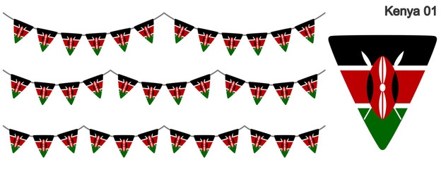 Obraz premium ケニアの国旗のガーラーンド ベクターデータ（bunting garland）