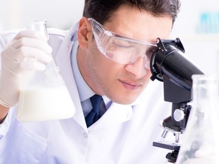 Food scientist testing new stuff in the lab